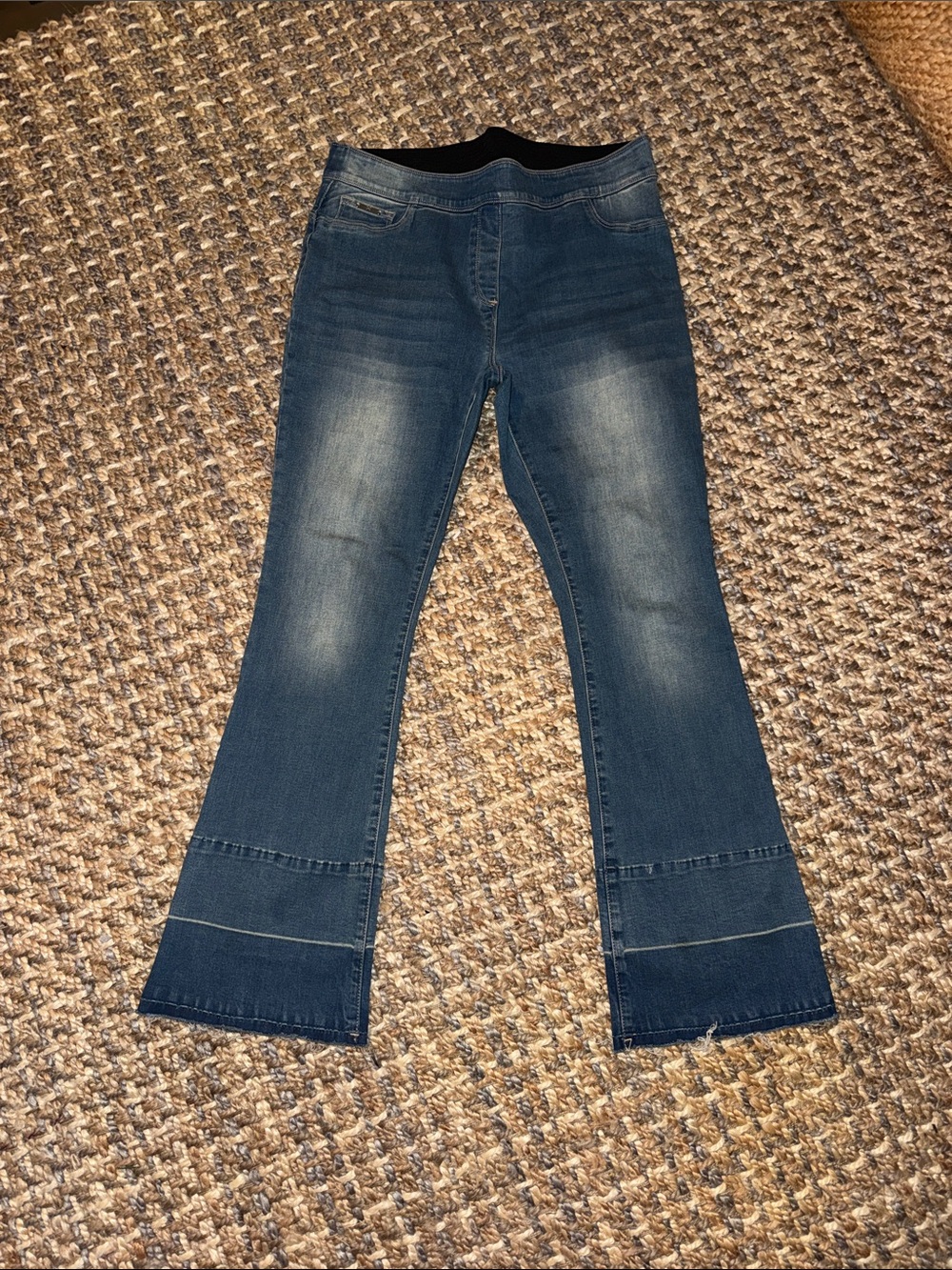 Coco + Carmen Medium Blue Flared Jeans with Elastic Waist